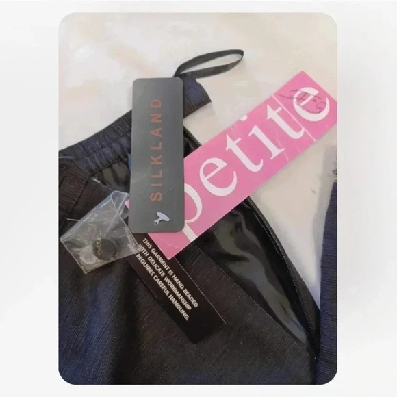 Silkland Petite 100% Silk Black & Gold Pants  Trousers Size PL/PG - Picture 6 of 9